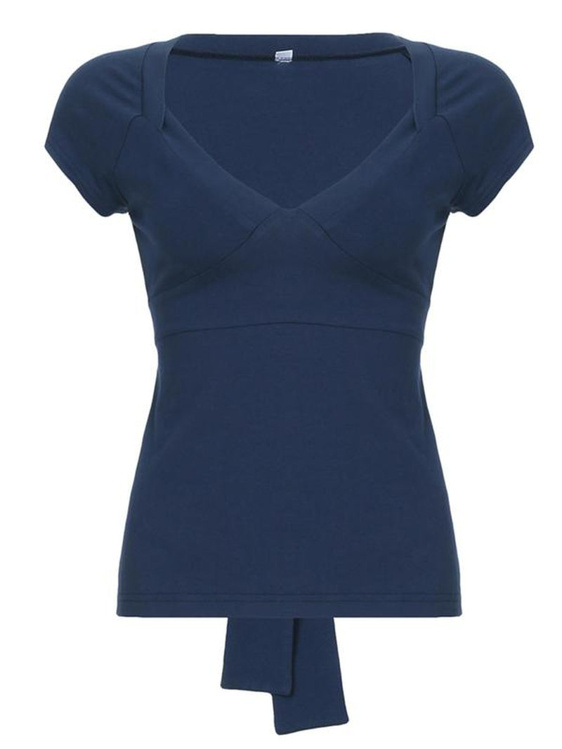 Women'S Plain Tee, Basic Casual Minimalist Short Sleeve Slim T-Shirt, Casual Everyday Wear Ladies Summer Clothes for Daily Wear, Womenswear, Cotton T Shirt