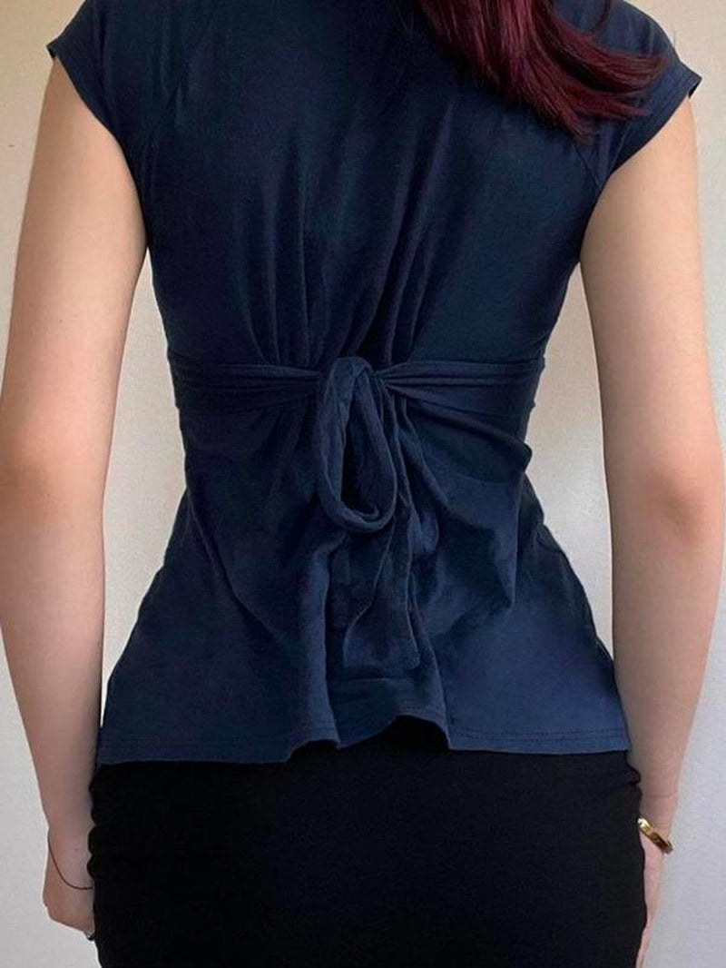 Women'S Plain Tee, Basic Casual Minimalist Short Sleeve Slim T-Shirt, Casual Everyday Wear Ladies Summer Clothes for Daily Wear, Womenswear, Cotton T Shirt