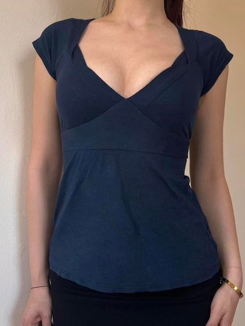 Women'S Plain Tee, Basic Casual Minimalist Short Sleeve Slim T-Shirt, Casual Everyday Wear Ladies Summer Clothes for Daily Wear, Womenswear, Cotton T Shirt