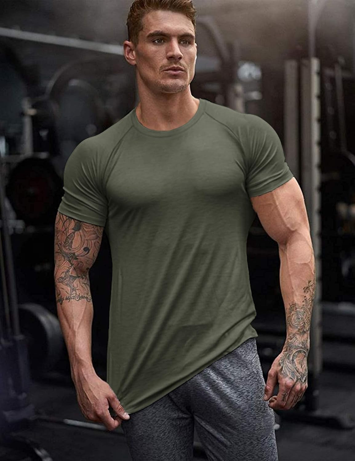 COOFANDY Men'S 3 Pack Workout T Shirts Short Sleeve Gym Bodybuilding Muscle Shirt Base Layer Fitness Tee Tops