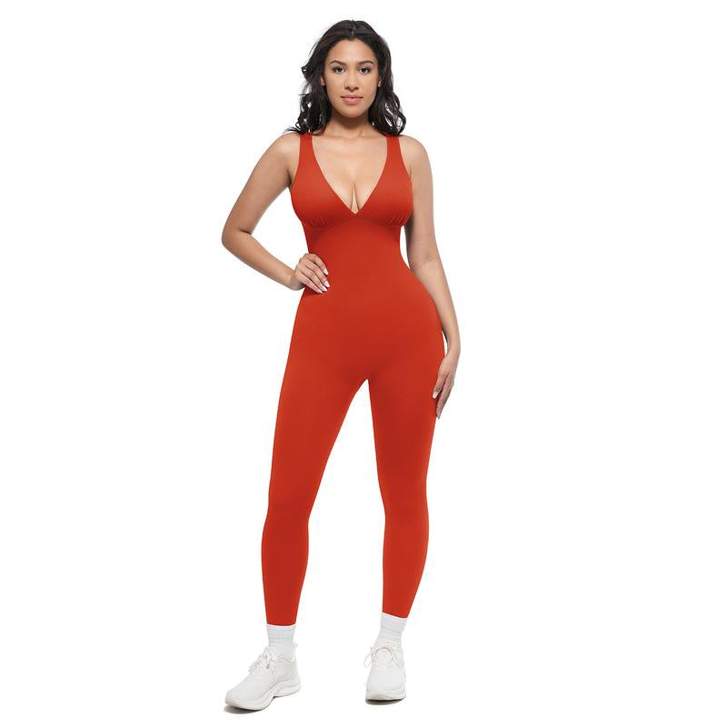 Shapellx Deep V Shapewear with Chest Support Breathable High-Waisted Tummy Control Jumpsuit