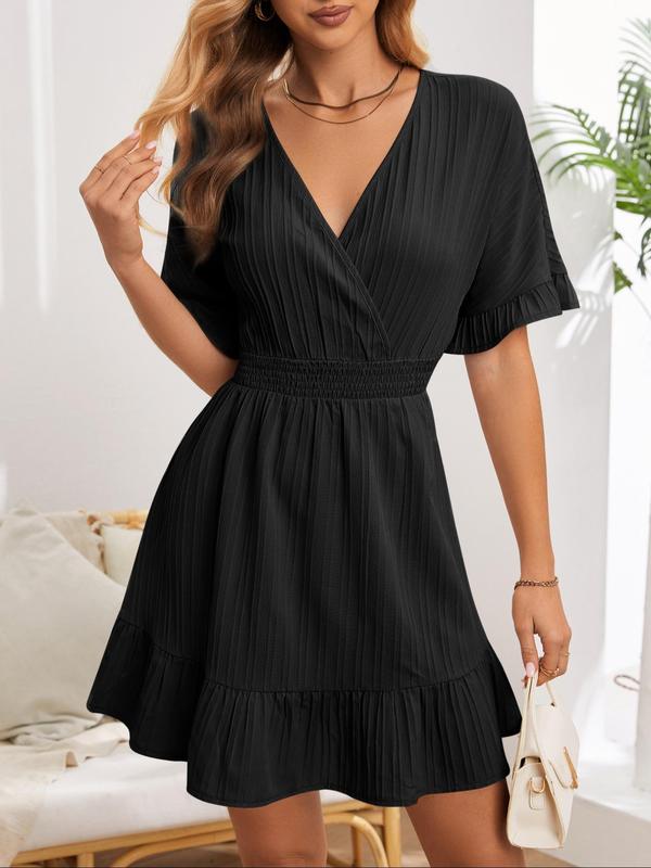 Women'S Plain Dress, Elegant Casual Short Sleeve Summer Dresses for Women, Women'S Clothes for Beach Holiday