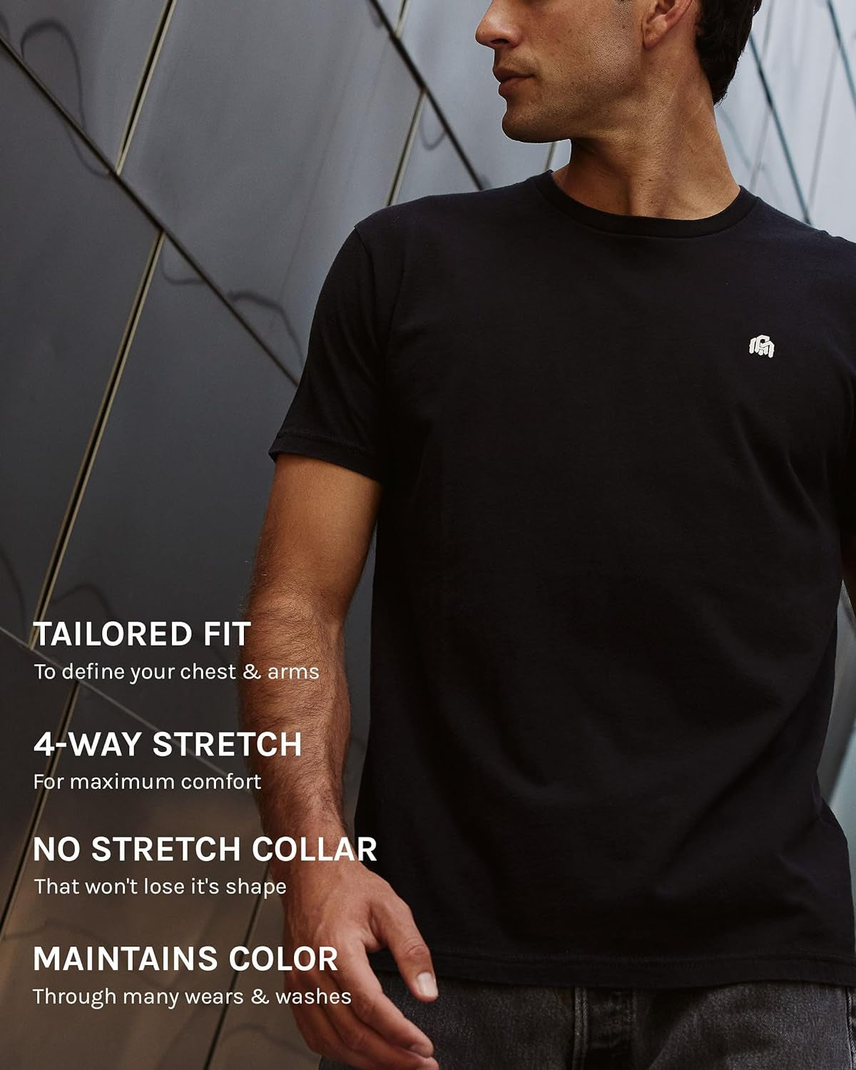 Men'S Fitted Crew Neck Logo Basic Tees - Modern Fit Fresh Classic Short Sleeve T-Shirts for Men (Green, Medium)