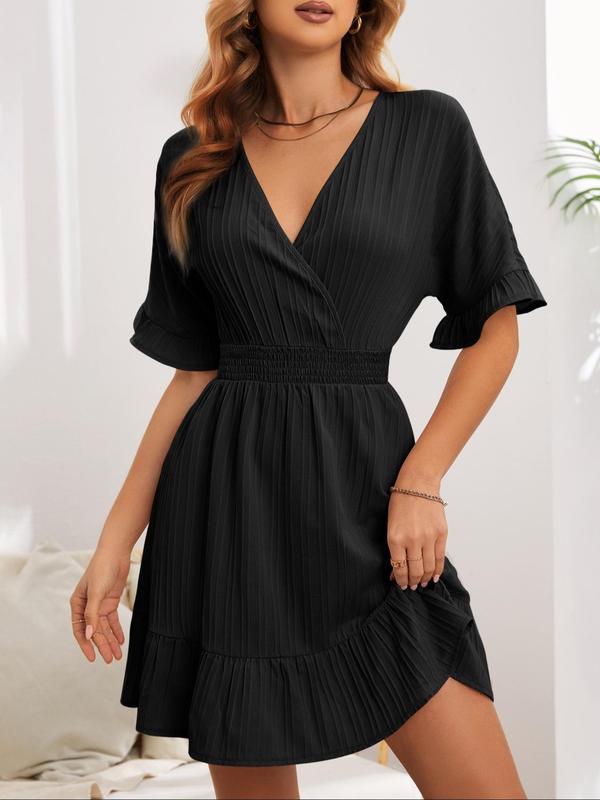 Women'S Plain Dress, Elegant Casual Short Sleeve Summer Dresses for Women, Women'S Clothes for Beach Holiday