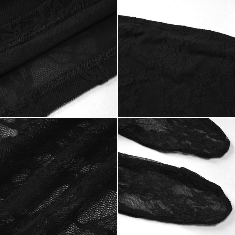Lace Semi-Sheer Mesh Dress Leggings Set for Women Top Pants 2 Piece Outfits off Shoulder Tube Tops Lace Mini Dress & Pants Dinner Night Out Birthday Date Black Red Christmassummer Womenswear Bodycon High Waist Sleeveless Fabric Elastic Style Formal Cute