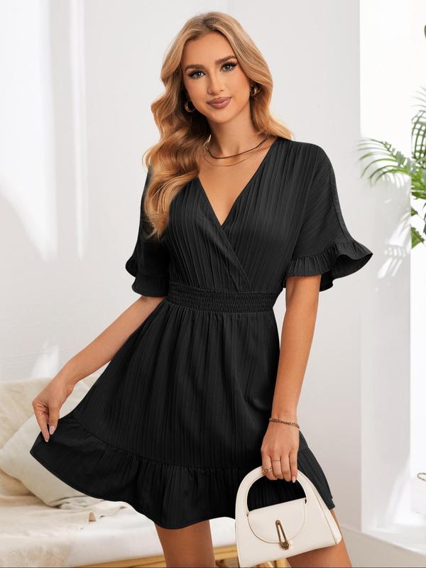 Women'S Plain Dress, Elegant Casual Short Sleeve Summer Dresses for Women, Women'S Clothes for Beach Holiday